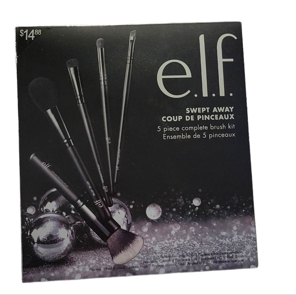 NWOT E.L.F. Swept Away 5 Piece Complete Brush Set
